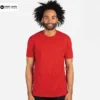 Next Level Men's Cotton T Shirt in Red, front view with the Next Level Logo