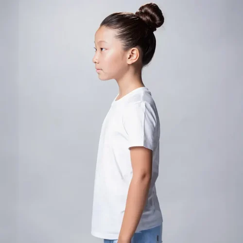 S. Design Kids Classic T Shirt in White, lifestyle side view