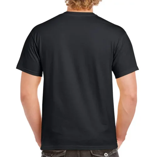S. Designs Block T-shirt in Black, lifestyle back view