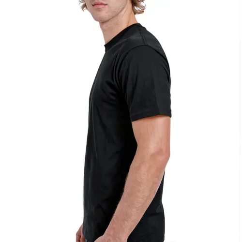 S. Designs Block T-shirt in Black, lifestyle side view