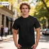S. Designs Block T-shirt in Black with custom print, main view