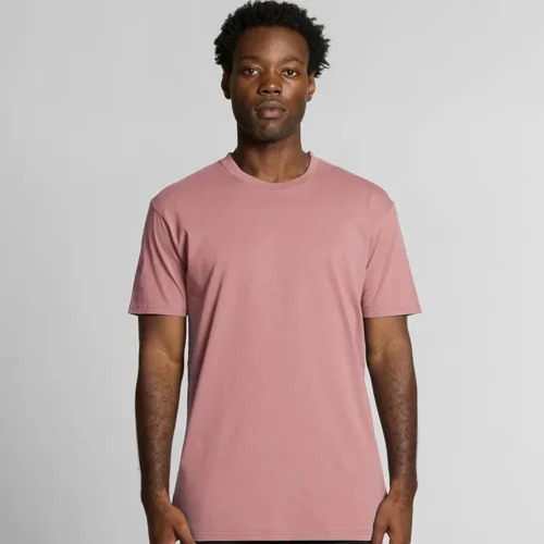 AS Colour Men Staple Faded T Shirt, Faded Rose, studio front view