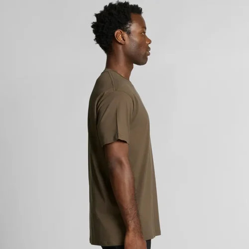 AS Colour Men Staple Organic T Shirt, Walnut, studio side view