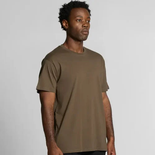 AS Colour Men Staple Organic T Shirt, Walnut, studio three-quarter view