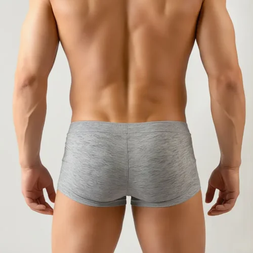AS Colour Men's Boxer Briefs in Grey Marle, studio Back view