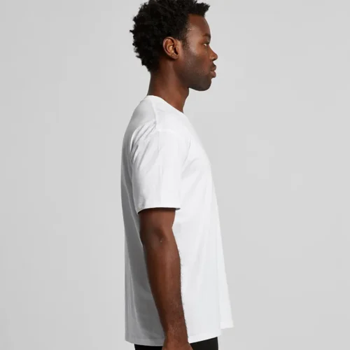 AS Colour Men Staple Minus T Shirt in White, studio side view