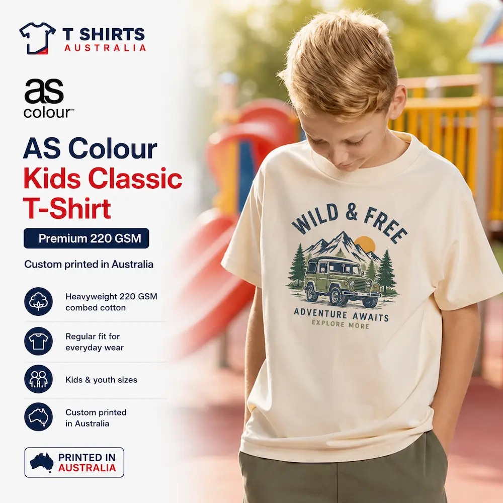 AS Colour Kids Classic T-shirt with custom printing in Australia