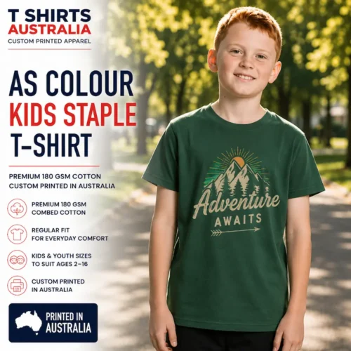 AS Colour Kids Staple T-shirt with custom printing in Australia