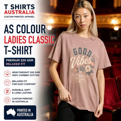 AS Colour Ladies Classic T-shirt with custom printing in Australia