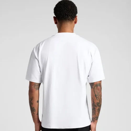 AS Colour Men Heavy Faded Minus T Shirt, Faded White, studio back view