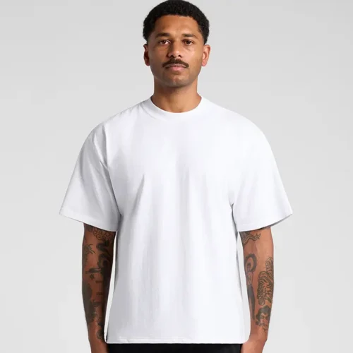 AS Colour Men Heavy Faded Minus T Shirt, Faded White, studio front view