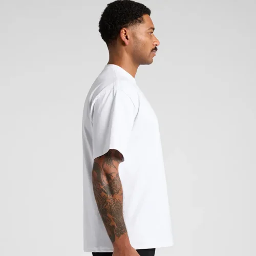 AS Colour Men Heavy Faded Minus T Shirt, Faded White, studio side view