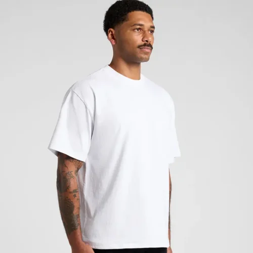 AS Colour Men Heavy Faded Minus T Shirt, Faded White, studio three-quarter view