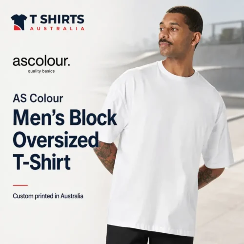 AS Colour Men's Block Oversized T-shirt with custom printing in Australia