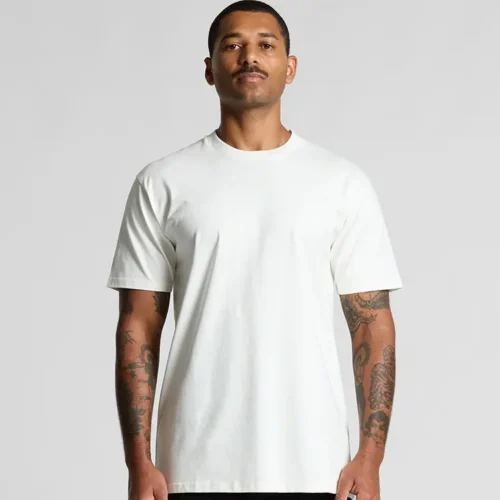 AS Colour Men Classic Organic T Shirt with custom print, studio front view