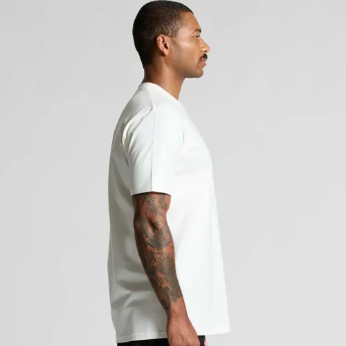 AS Colour Men Classic Organic T Shirt with custom print, studio side view