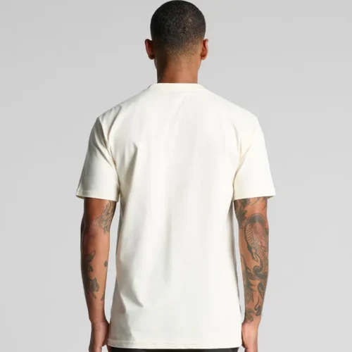 AS Colour Men Classic Pocket T Shirt, studio back view, Ecru