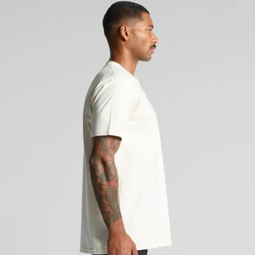 AS Colour Men Classic Pocket T Shirt, studio side view, Ecru