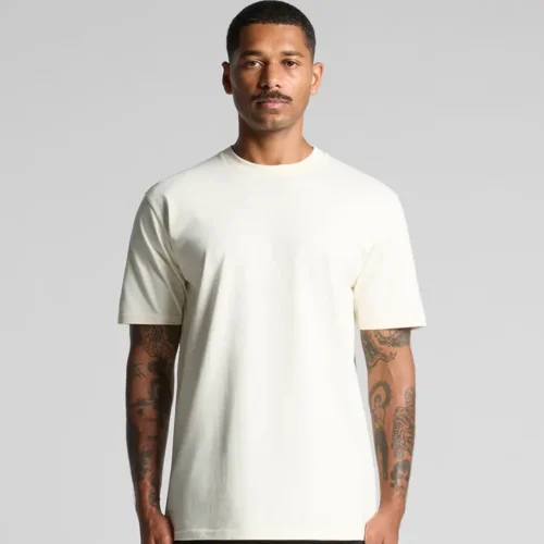 AS Colour Men's Classic T Shirt, Ecru, studio front view