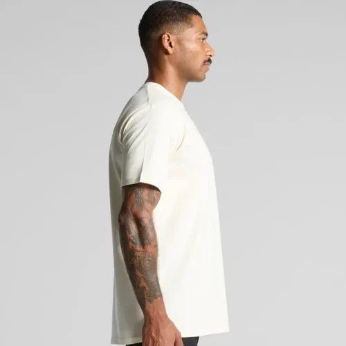 AS Colour Men's Classic T Shirt, Ecru, studio side view