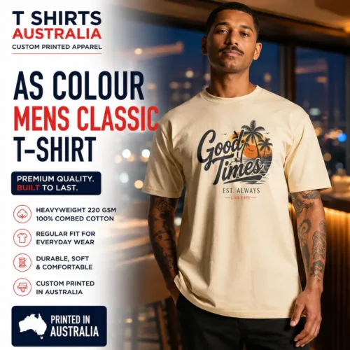 AS Colour Men's Classic T-shirt with custom printing in Australia