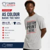 Standard AS Colour Basic Tee 5051 with custom printing in Australia