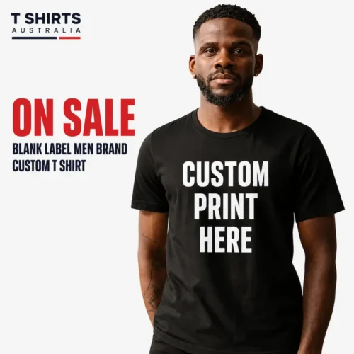 On sale Blank Label Men Brand custom T-shirt printing in Australia