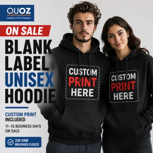 On sale Blank Label unisex hoodie with custom printing in Australia