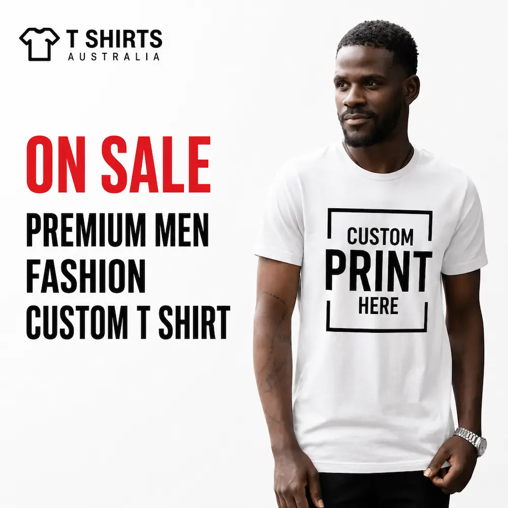 On sale premium men fashion custom T-shirt printing in Australia