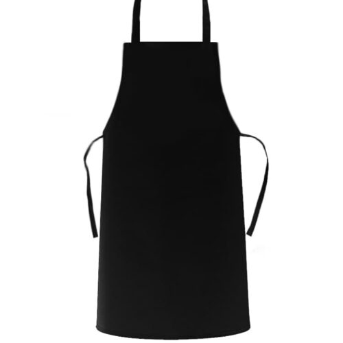 Basic Cotton Canvas Apron Black Full