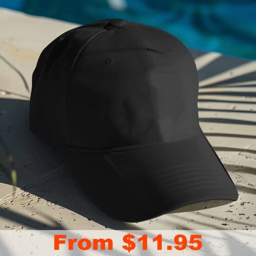 Polycotton Impact Cap Black Blank