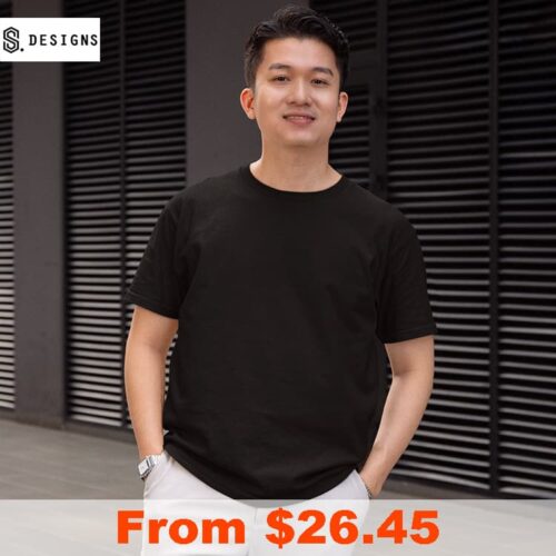 S Designs Mens T-Shirt with Custom Print