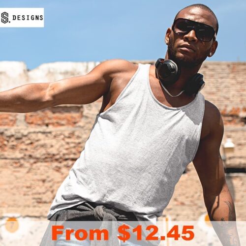 S Designs Mens Singlet Blank