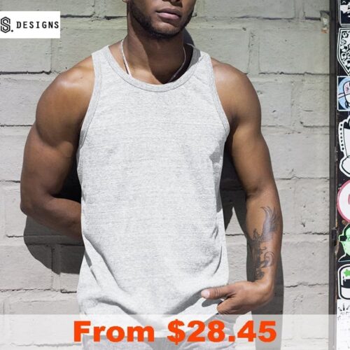 S Designs Mens Singlet with Custom Print