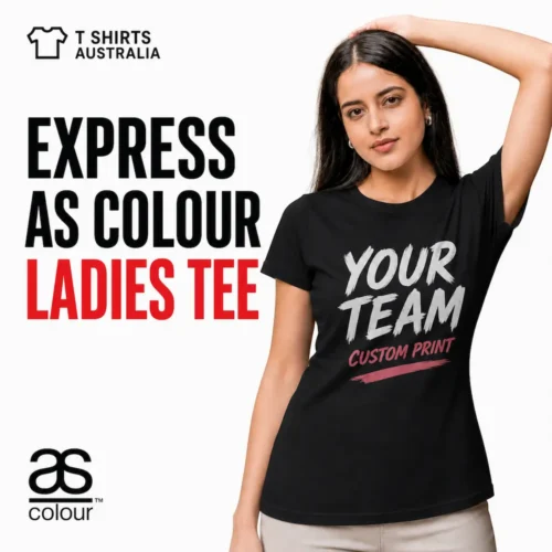 Express AS Colour ladies custom T-shirt printing in Australia