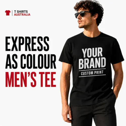 Express AS Colour men's custom T-shirt printing in Australia