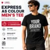 Express custom printed AS Colour men’s T-shirt with Your Design Here chest print