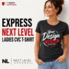Express Next Level ladies CVC custom T-shirt printing in Australia