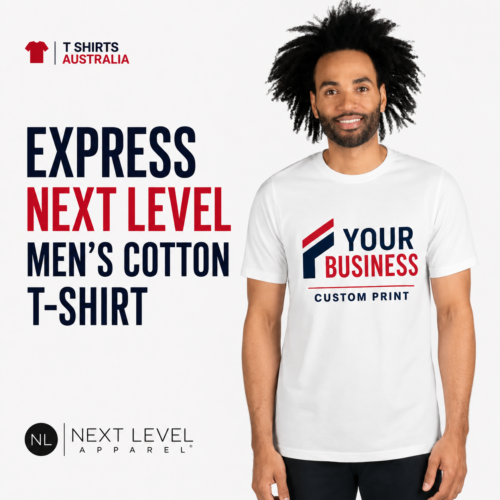 Express Next Level men's cotton custom T-shirt printing in Australia