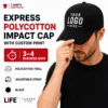 Express polycotton impact cap custom printing in Australia