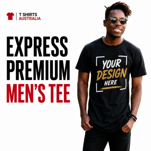 Express premium men's custom T-shirt printing in Australia