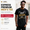 Express premium men’s custom T-shirt with Your Design chest print in Australia