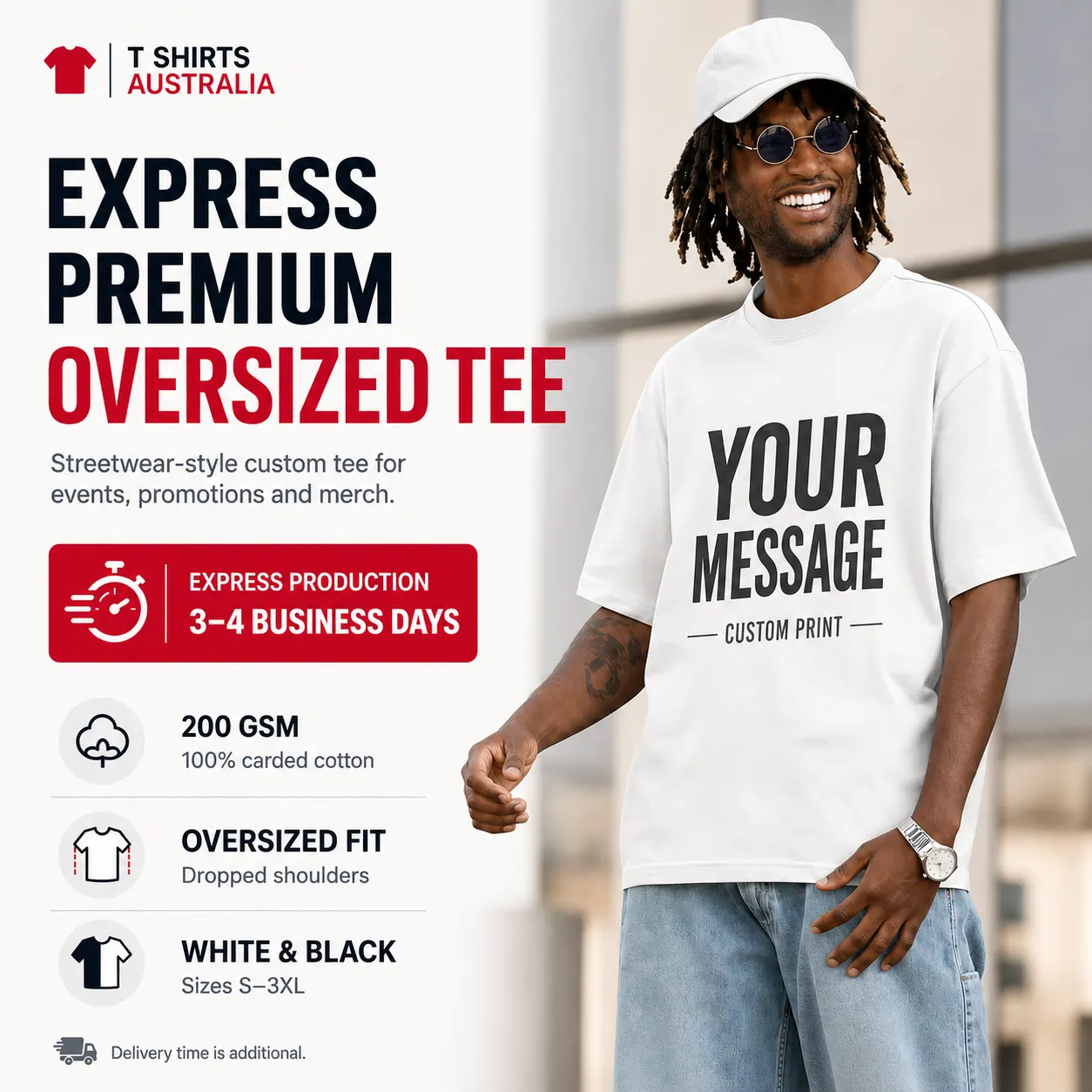 Express premium oversized custom T-shirt with Your Design front print