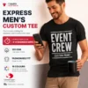 Express Stedman men’s custom T-shirt with Event Crew print, 155 GSM cotton and 3–4 business day production
