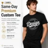 Same-day premium men’s custom T-shirt with personalised chest printing in Australia