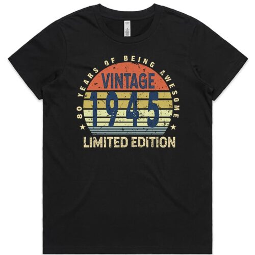 80 Years of being Awesome Birthday T-Shirt LADIES