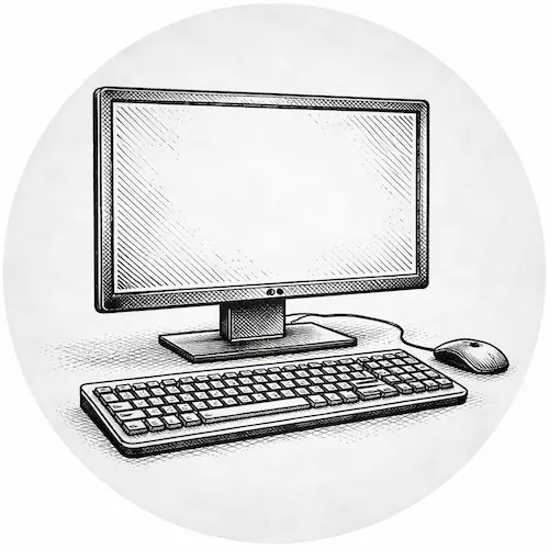 Desktop computer showing professional online t-shirt design tool with full creative control for custom apparel design in Australia