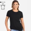 Express custom printed Next Level Ladies CVC T Shirt in Black with Express Printing badge in the top left corner