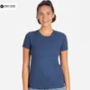 Next Level Ladies Boyfriend T Shirt in Royal, front view with the Next Level logo