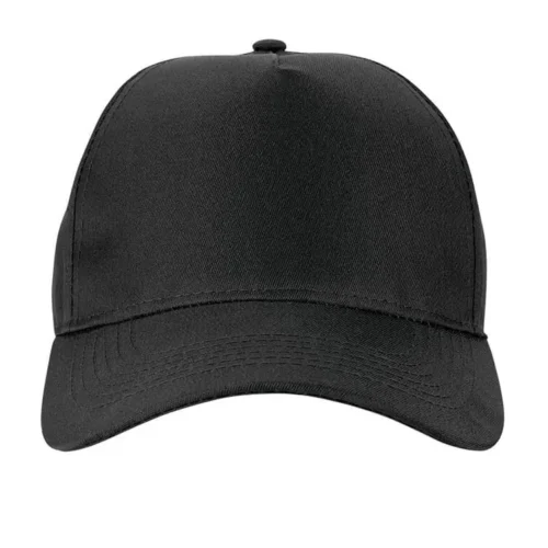 Polycotton Impact Cap in Black, front view